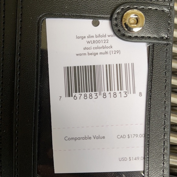 Kate Spade Staci Colorblock Large Slim Bifold Wallet - Picture 10 of 16